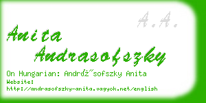 anita andrasofszky business card